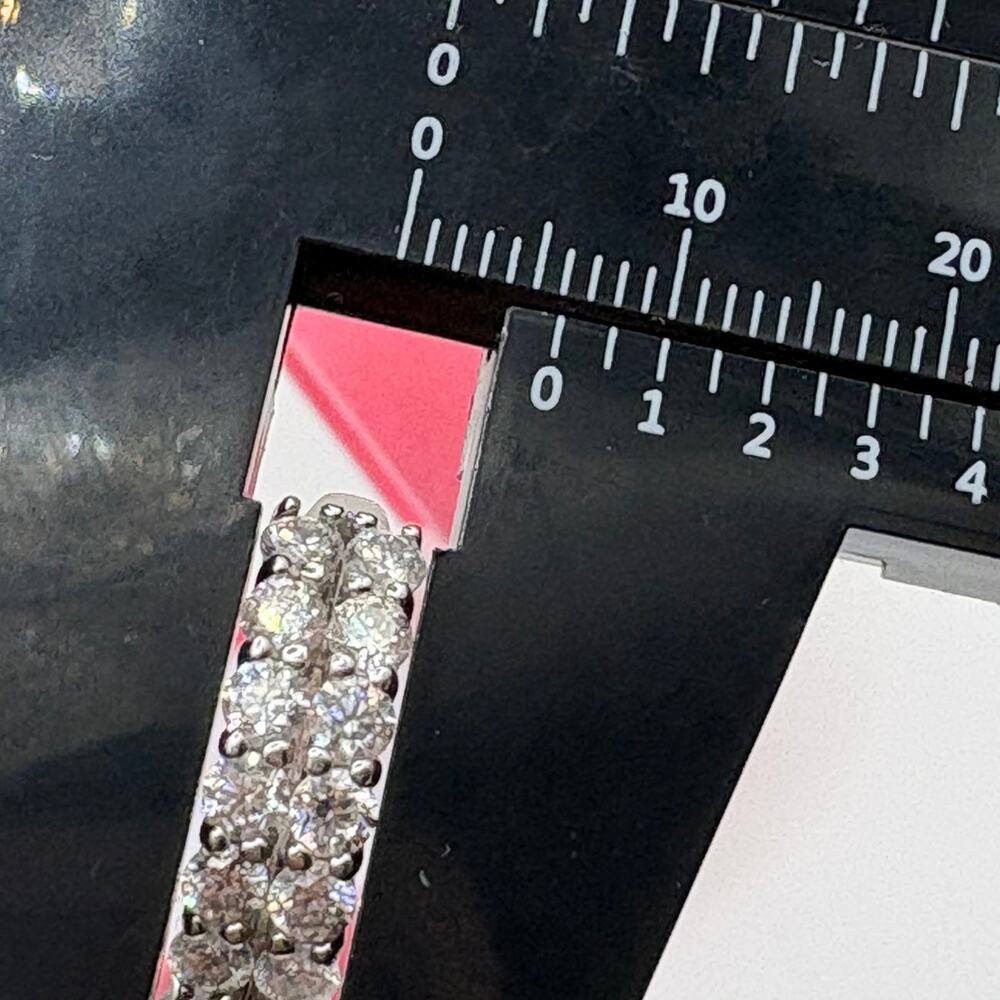 1.2ct Moissanite Double Row Eternity Band - S925 White Gold Plated size 7.5 - Picture 6 of 7